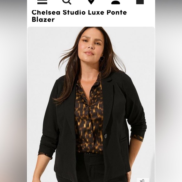Torrid Chelsea Luxe Ponte Black Blazer NWT Size 1x - Picture 2 of 4